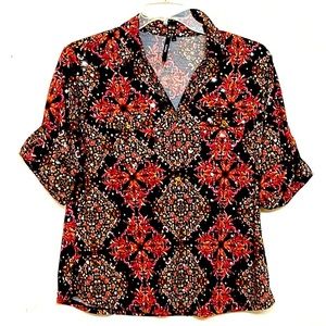 🌞 Cathy flashy sequin western style button up half sleeves women L